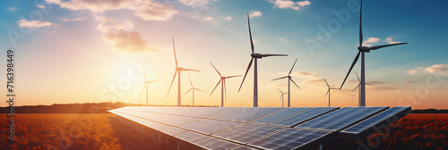 Solar photovoltaic panels and wind turbines