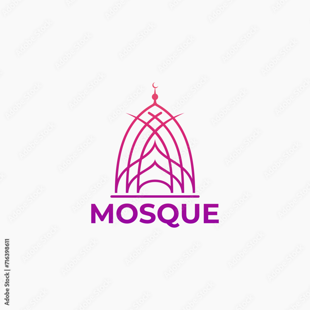 Simple mosque logo with line design vector, mosque roof logos, Simple mosque logo with line design vector, mosque roof logos,