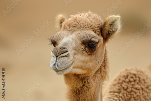 An innocent portrait of the soulful eyes and gentle demeanor of a camel calf © Veniamin Kraskov