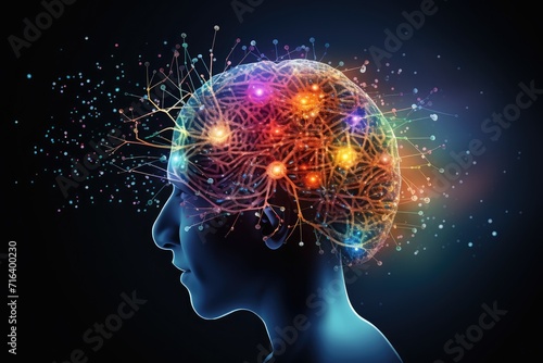 Creative colorful Brain Puzzle cerebral journey - vibrant jigsaw of cognition. Cognitive mapping, depths of Ependymoma unraveling cognitive constructs. Excitatory mind neurotransmitter, navigate maze