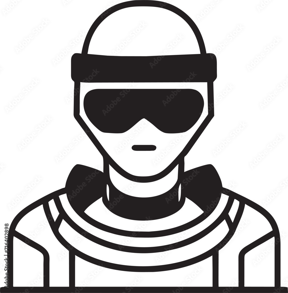 futuristic cyberpunk avatar unique cyberpunk-inspired avatar with neon accents, icon
