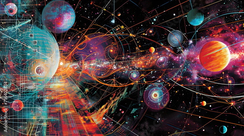 Quantum energy in the universe, abstract background