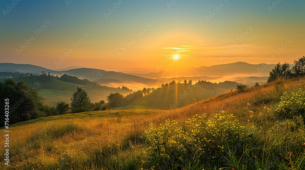 Obraz premium A beautiful morning paysage of the naure