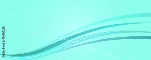 Abstract background with wavy lines in turquoise colors. Vector illustration