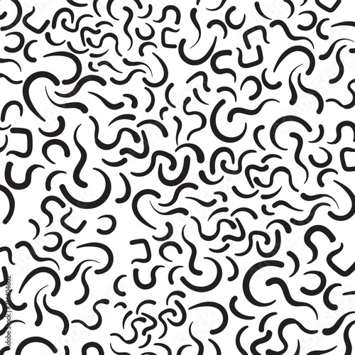 Seamless pattern with black and white abstract waves. Vector illustration.