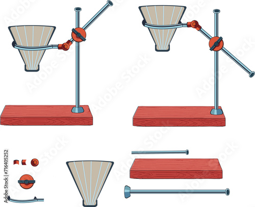 manual coffee maker, coffee drip tools kit illustration