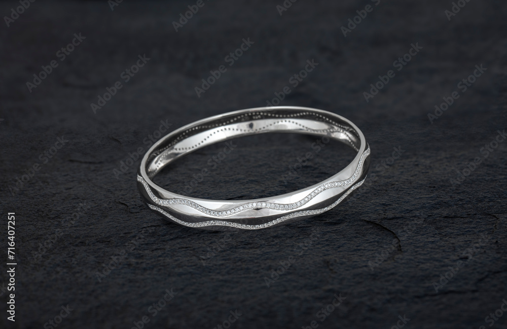 Bracelet 925 isolated on black background Bracelet 925 isolated on black background