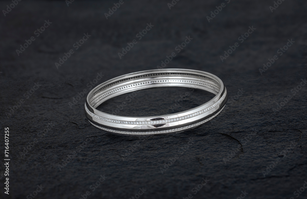 Bracelet 925 isolated on black background Bracelet 925 isolated on black background