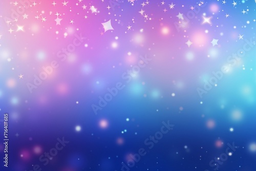 Abstract background with bokeh lights and stars.
