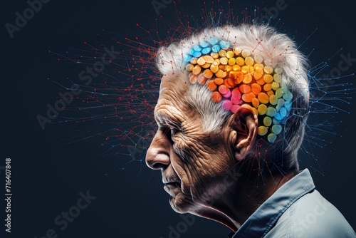 Invasive Brain growth intellectual expansion, PET scan unveils metabotropic axonal sprouting in realm of cerebrovascular diseases. Temporal lobe weaves imaginative threads, imprinting cognition canvas photo