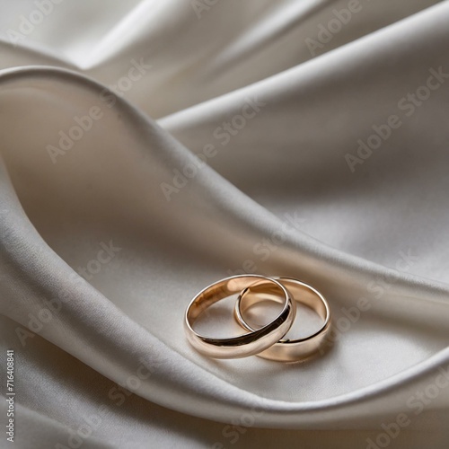 rings with silk backgroumd photo