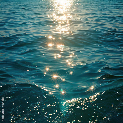 Oceanic Wave Ripple with Reflective Sunbeam Sparkle