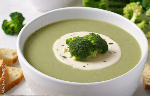 Creamy Broccoli Bliss: Delicious Close-Up of Broccoli Soup
