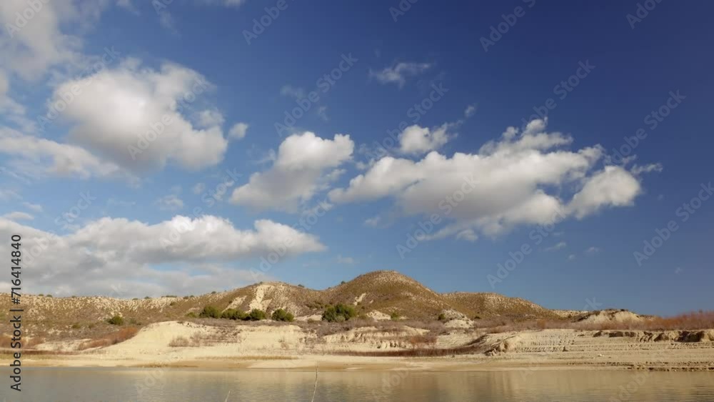 timelapse Beautiful landscape of a lake in summer and early autumn sunny morning. Sparkling turquoise water timelapse Beautiful landscape of a lake in summer and early autumn sunny morning. Sparkling turquoise water
