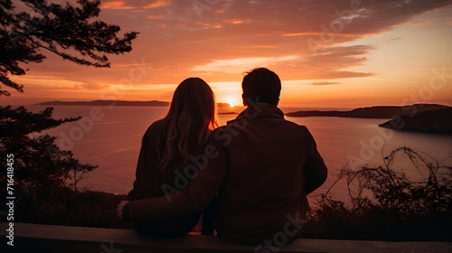 Lovers  Holding hands while watching a scenic sunset   lovers  holding hands  scenic sunset