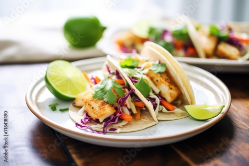 vegan fish tacos with cabbage slaw
