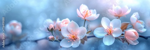 Spring Nature Background Blossom Blue Pastel, Banner Image For Website, Background, Desktop Wallpaper