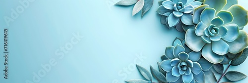 Succulent Close Flat Lay Top View, Banner Image For Website, Background, Desktop Wallpaper
