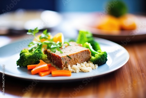vegan meatloaf with lentils and vegetables photo