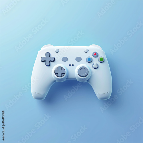 Game gaming gamepad icon on blue background