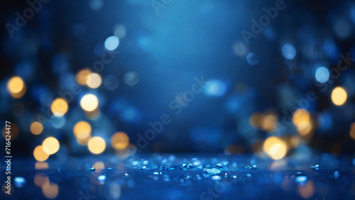 abstract elegant blue background with bokeh lights, ai generate