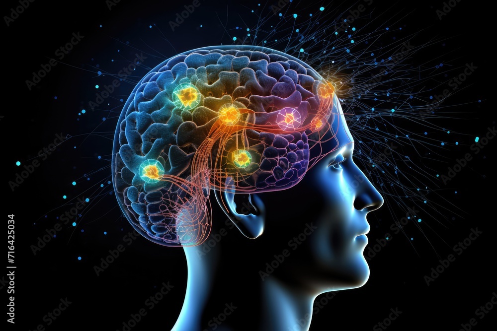Vivid creative ideation - brain radiant symphony of ingenious imagery, wit neural graphics, psychedelic visualization. Chromatic neurons dance in witty, neural neon tapestry of imaginative thinking Vivid creative ideation - brain radiant symphony of ingenious imagery, wit neural graphics, psychedelic visualization. Chromatic neurons dance in witty, neural neon tapestry of imaginative thinking