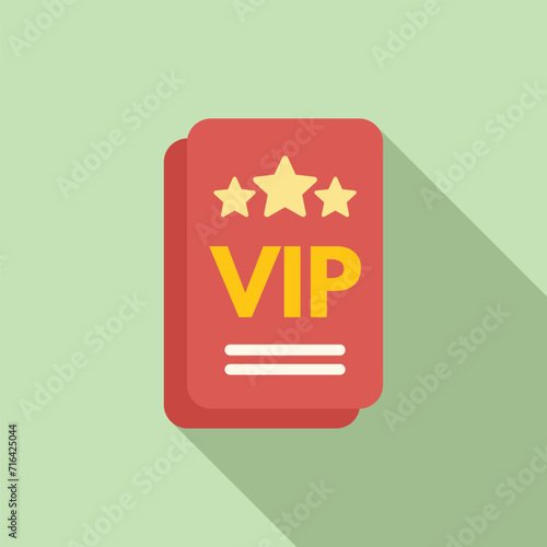Vip class ticket icon flat vector. Seat air chair. Inside trip relax