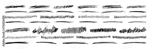 Set of rectangle scribble smears drawn with pen photo