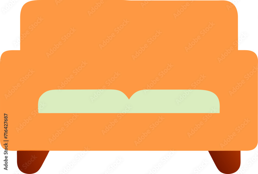 The illustration shows a simple sofa design. The illustration shows a simple sofa design.