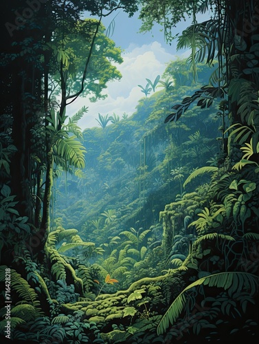 Green Expanse  Serene Rainforest Canopies Wall Art - Nature s Marvels