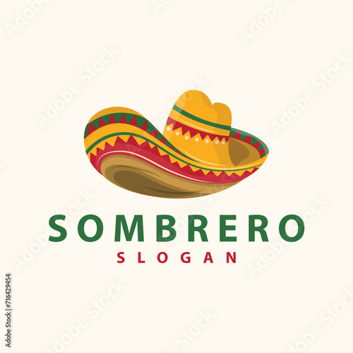 Sombrero hat logo simple mexican festival hat design template illustration