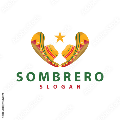 Sombrero hat logo simple mexican festival hat design template illustration