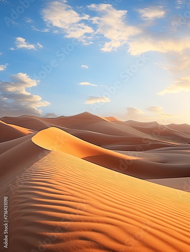 Sunlit Desert Basin: Sand Dune Vistas - Captivating Valley Landscape Image