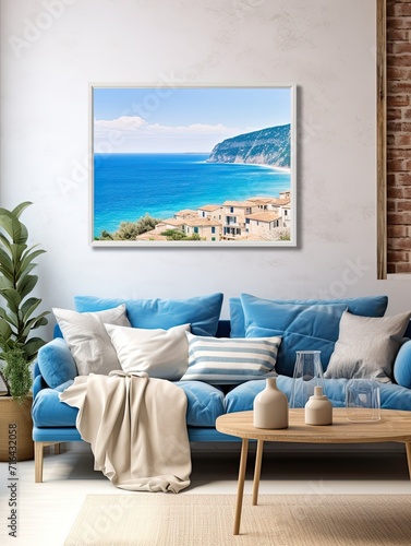 Tide of Tranquility: Timeless Mediterranean Coasts Wall Art, Ocean Blue, Coastal Art Print © Michael