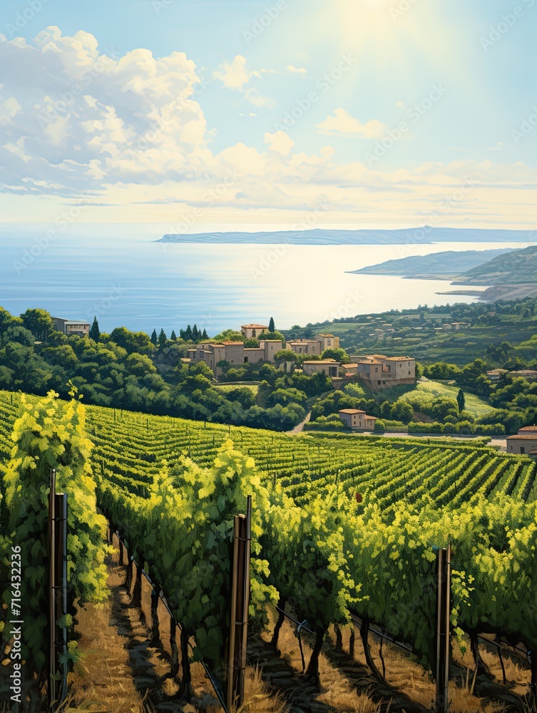 Timeless Tuscan Vineyards: Coastal Art Print of the Italian Wine Coast