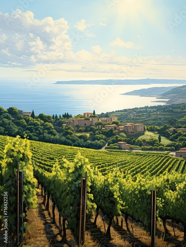 Timeless Tuscan Vineyards: Coastal Art Print of the Italian Wine Coast