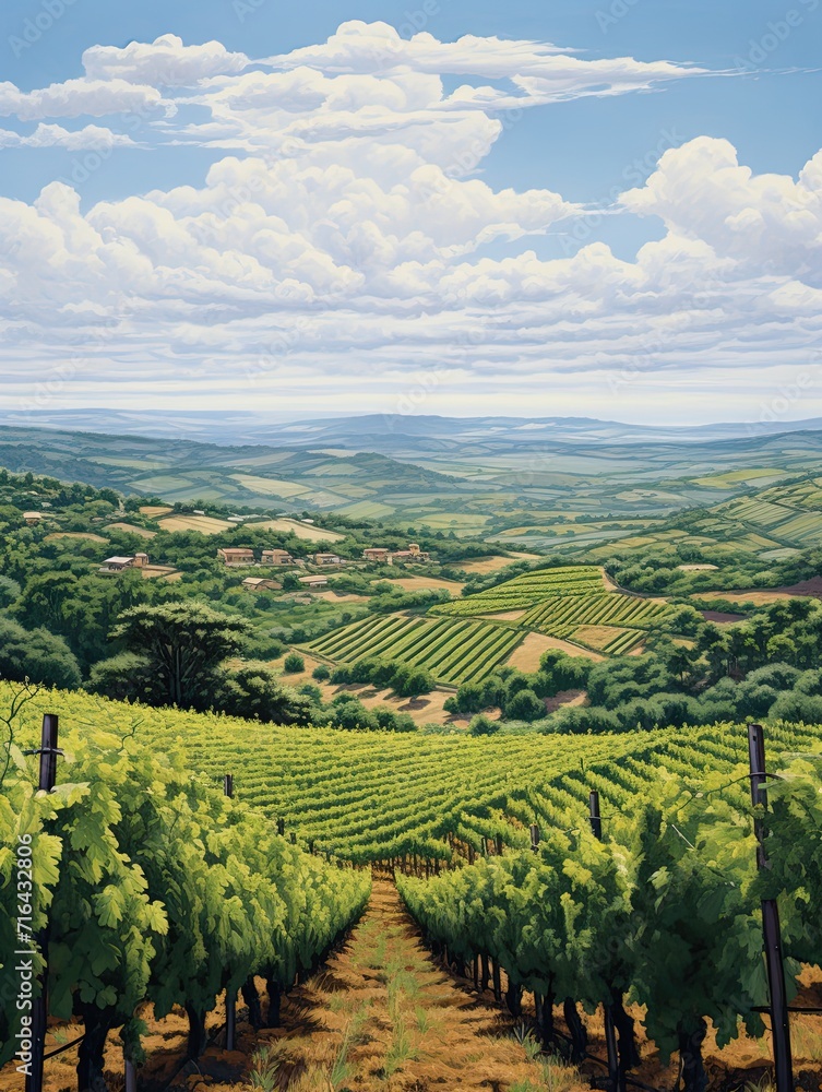 Timeless Tuscan Vineyards: Elevated Plateau Art Print
