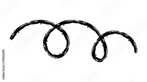 Hand drawn crayon chalk charcoal line arrow. curvy and wavy arrow isolated on white. Group of squiggle and scribble strokes. Elements for diagrams. doodle marker