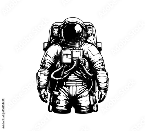 Astronaut Hand Drawn Illustration Vector Graphic Asset