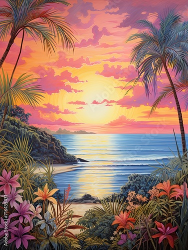 Tropical Island Horizons  Pastel Art Celebrating Gentle Island Colors