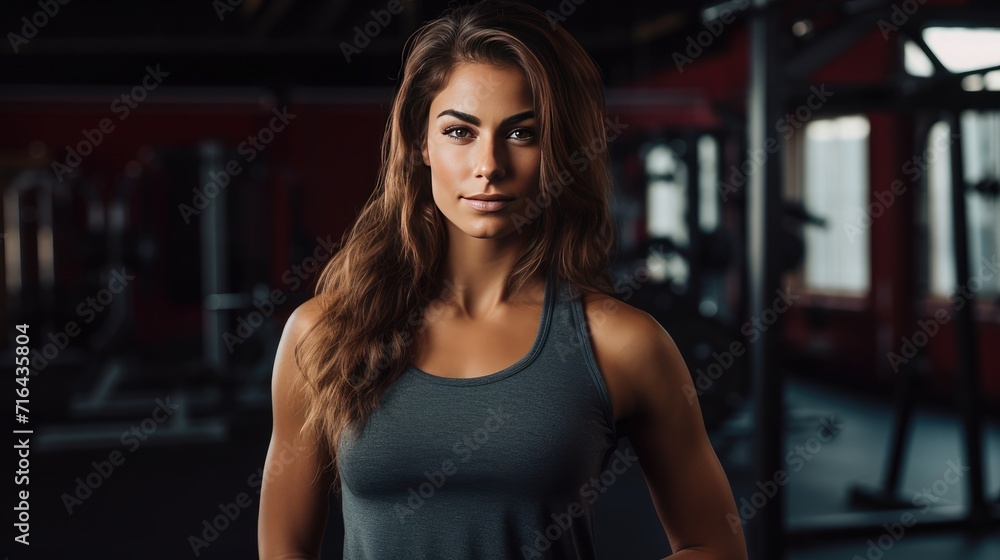 Fototapeta premium Personal Training and fitness coaching application and trainer, beautiful woman, modern lifestyle and fitness