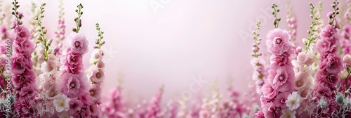  Close Blossoming Altheahollyhock Flowers, Banner Image For Website, Background, Desktop Wallpaper