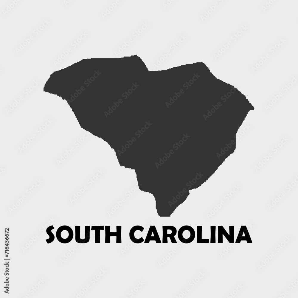 Home is South Carolina state outline illustration on white background  