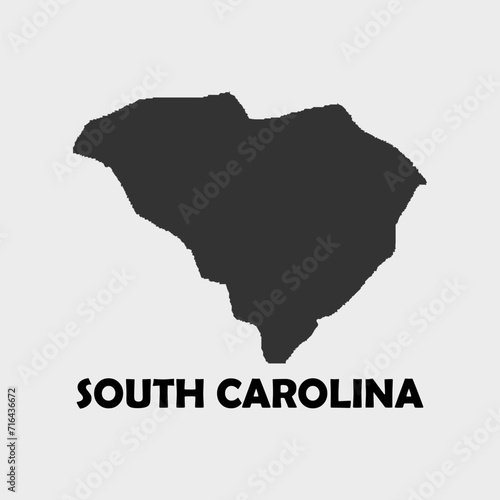 Home is South Carolina state outline illustration on white background  
