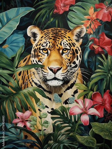 Tropical Jungle Wildlife  Vibrant Ocean Wall Decor and Beach Art