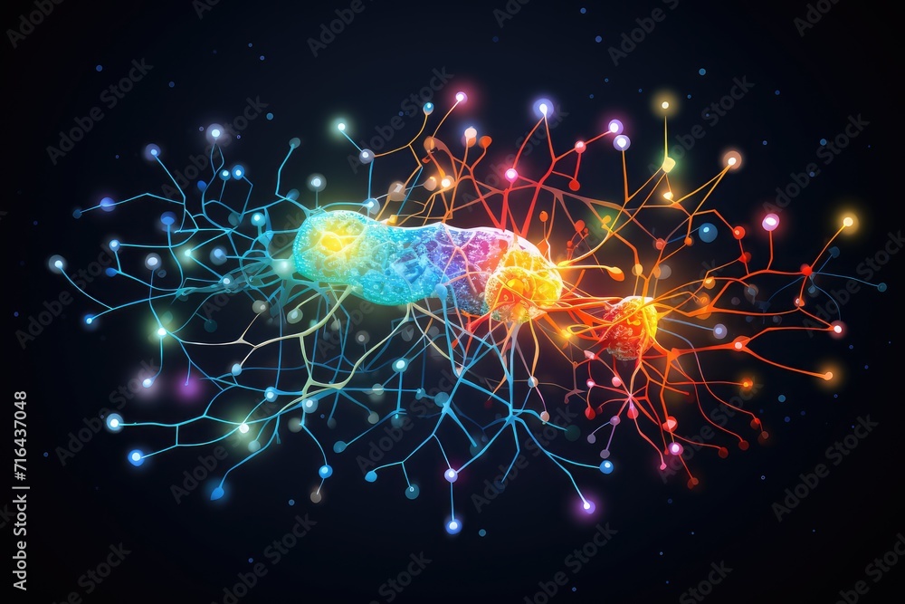 Colorful Brain, canvas of creativity, mindscapes artistry. Ingenious visionary, brilliant spectrums of imaginary realms. Creative cognition thinking blend conceptual brainwaves, imagery and innovation