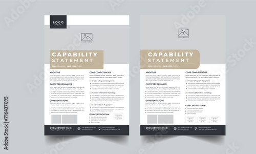 Capability Statement With 2 Style layout template design photo
