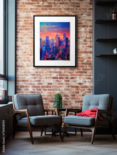 Urban City Skylines: A Modern Landscape Captured in Framed City View Print