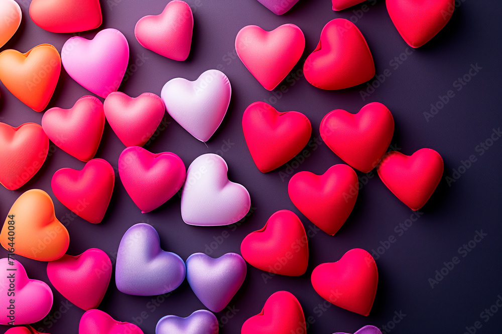 Poster or banner with realistic 3d hearts, symbol of love and st. Valentine's day Poster or banner with realistic 3d hearts, symbol of love and st. Valentine's day