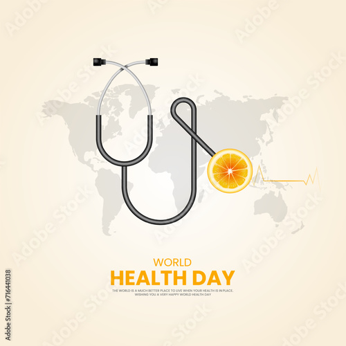 World Health Day. Health day creative design for social medai post. photo